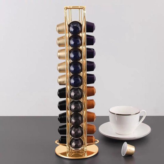 TDR-Draaibare capsulehouder - Geschikt voor Nespresso en compatible Capsules - 40 stuks -goud