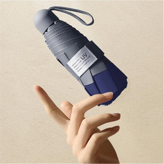 Opvouwbare Windproof Paraplu UV-SPF 50+ - Marineblauw