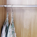 5stuks Ruimtebesparende Kledinghangers met RVS Ketting - 13 Ringen per Ketting voor een Georganiseerde Garderobe-zilver