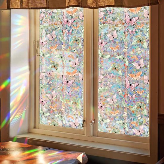 PVC Glasfolie Vlinderpatroon Privacy Zelfklevend 40x100 cm