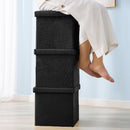 Opvouwbare opbergkist/zitkruk - zwart 37x37x37cm