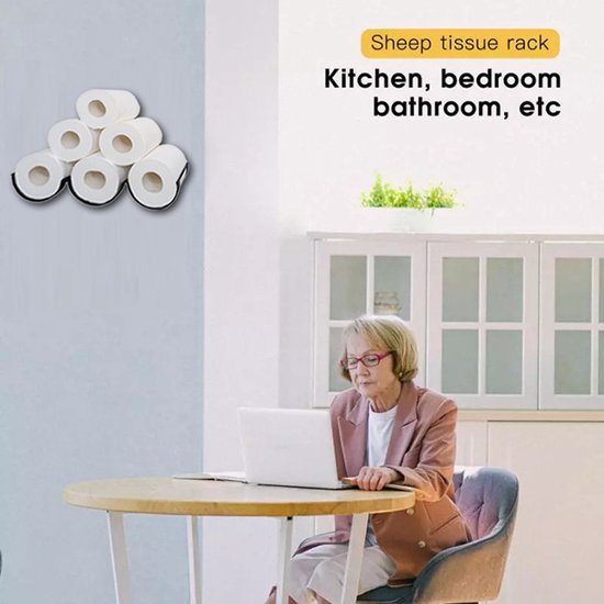 Merkloos golven toiletpapierhouder, zwart 35x11.5x7.5CM