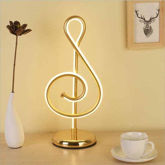 Minimalistische Bureaulamp Muzieknoot Goud