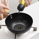 Traditionele Smeedijzeren Wokpan 20 cm met Deksel - Visgraat Non-Stick Coating - Geschikt voor Inductie, Gas, Elektrisch en Keramisch Koken