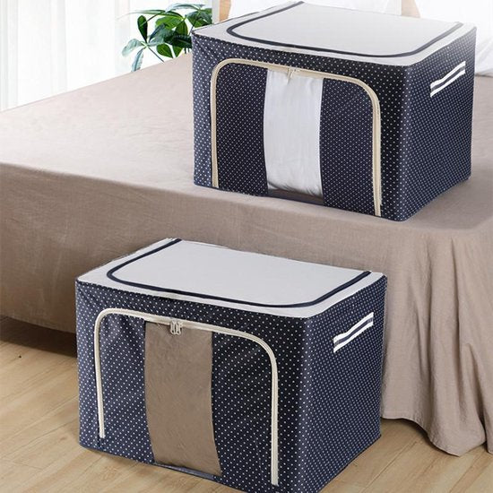 TDR -opbergtas met deksel -  Oxford Stof-  Opvouwbaar-Stofdicht en vochtbestendig-72 liter 50 * 40 * 36CM-Marineblauw