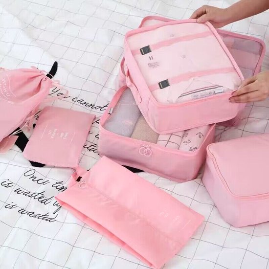 Unikorf 9-delige Reisopbergtassenset - Roze