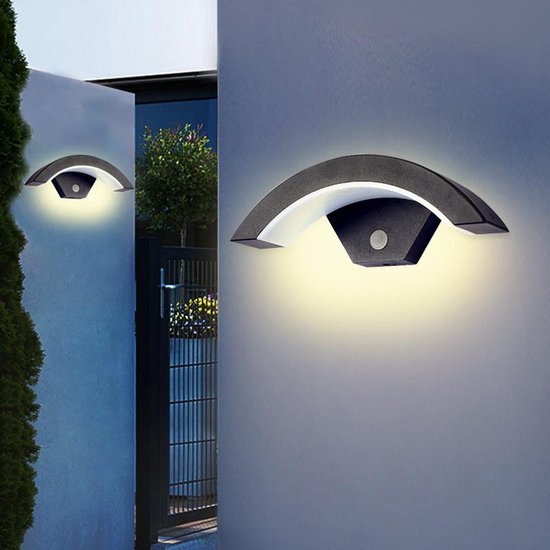 Merkloos waterdichte LED buitenwandlamp - Zwart