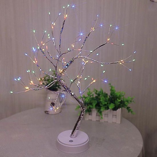 Kleurrijke Boompje LED-Verlichting- 108 Lampjes- USB of batterijen-Flexibele Takken - Perfect voor Feestelijke Sfeer en Kerstdecoratie