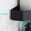 Driehoekig Badkamerrek 2 Lagen met 4 Haakjes - Zwart