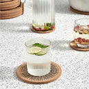 12 stuks Kurken Onderzetters met houder voor Glazen met Mand