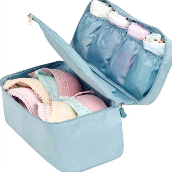 TDR-Multifunctionele lingerie/ondergoed tas - make-up tasje-toilettas-Hemelsblauw