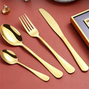 Roestvrijstalen bestekset 24-delig met koffer - Goud