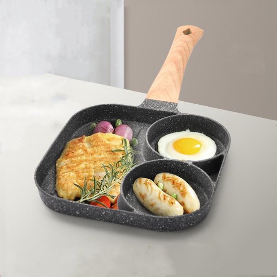 Merkloos 3-in-1 grillpan met temp antiaanbaklaag