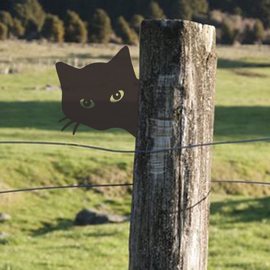 Unikorf 2-delige IJzeren Kattenspion Tuindecoratie Zwart