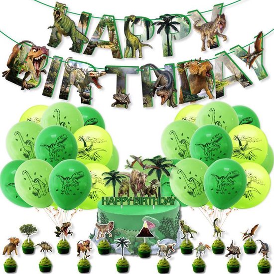 42-delig Dinosaurus Verjaardagset - Feestdecoratie