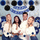 49-delig verjaardagset - Zwart, Wit, Blauw - Feestdecoratie