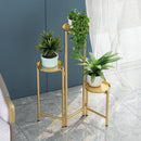 opvouwbare bloemen en plantenrek in Scandinavische stijl -metaal -champagne goud-hoogte 69,5 cm