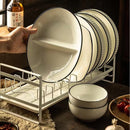 Multifunctioneel Metalen Afdruiprek met Opvangbak - Wit