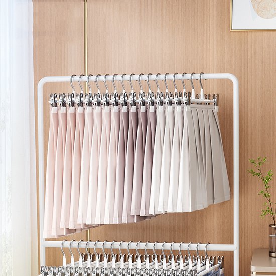 Unikorf 10 Stuks Klemhangers Metaal Wit - Rok, Broek, Sokken