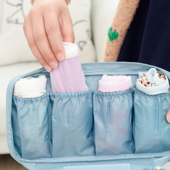 TDR-Multifunctionele lingerie/ondergoed tas - make-up tasje-toilettas-Hemelsblauw