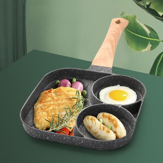 Merkloos 3-in-1 grillpan met temp antiaanbaklaag