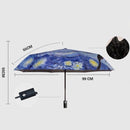 Van Gogh Sterrenhemel Autom. Opvouwparaplu UPF50+ Blauw