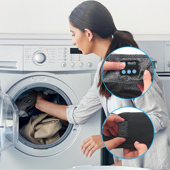 Merkloos Bluetooth 2-in-1 Hoofdband & Slaapmasker Grijs