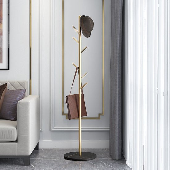 Vrijstaande Boomtak Kapstok met Geüpgrade Leistenen Voet - S