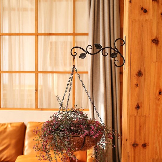 Metalen Wandhangers voor Bloempotten – Sierlijk Bladontwerp
