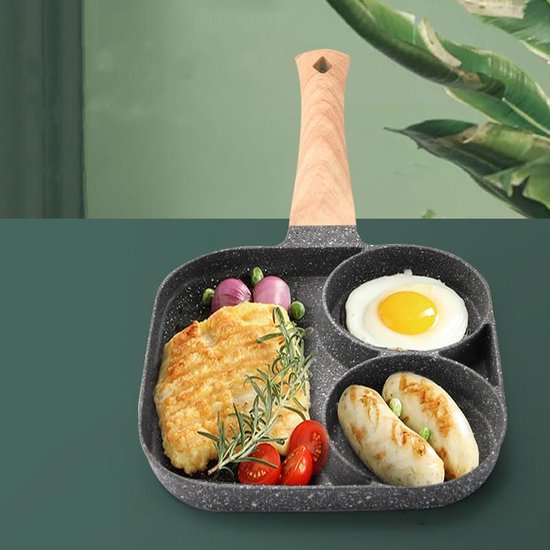 Merkloos 3-in-1 grillpan met temp antiaanbaklaag