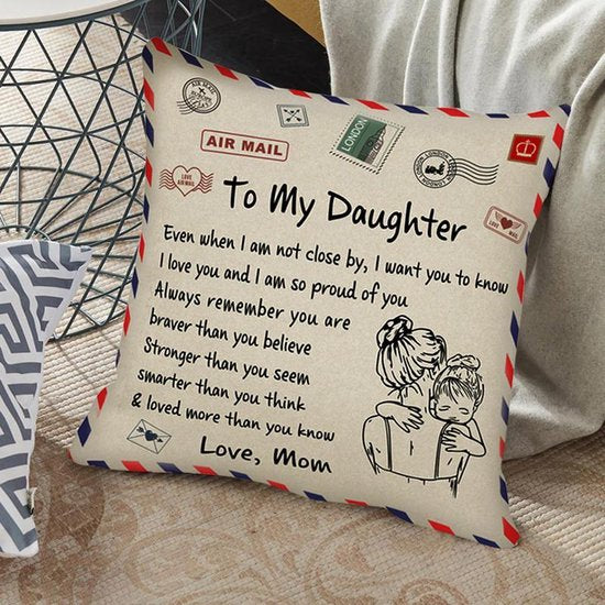 Merkloos TDR Sierkussensloop 45x45 "To My Daughter"