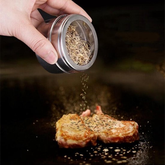 Unikorf: roestvrijstalen kruidenrek, 6 magneetpotjes, silver