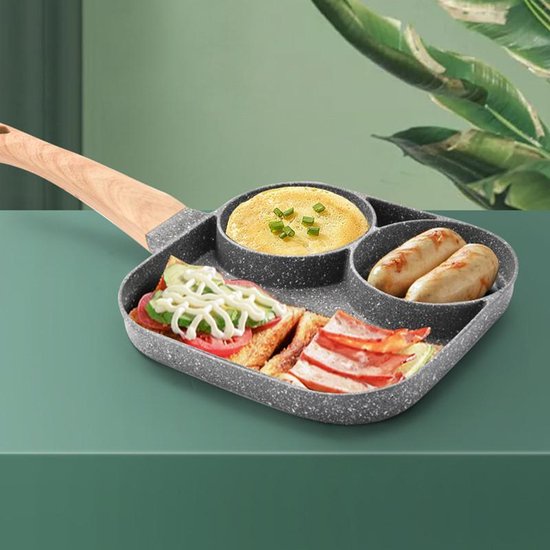 Merkloos 3-in-1 grillpan met temp antiaanbaklaag