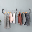 Wandgemonteerde matzwarte metalen kledingstang 180 cm 50 kg