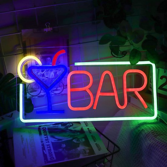 LED Neon BAR Lamp - Wandlamp voor Thuis en Horeca - 42x22cm