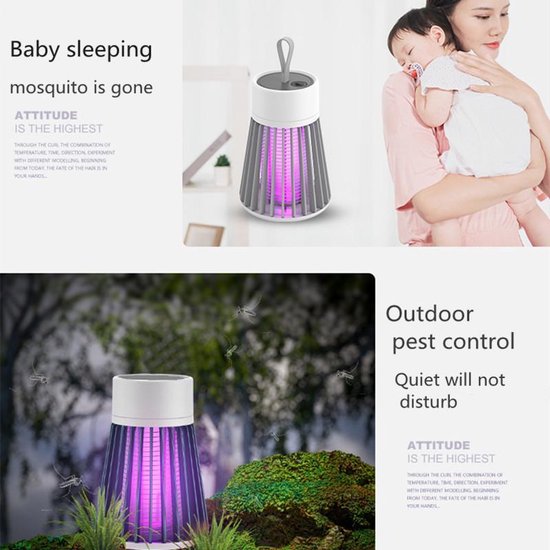 Xtraworks - Electrische muggenlamp - UV Lamp - geen fel licht - nog effectiever vanwege ingebouwde ventilator - vrijwel geruisloos - Met Kabel - Grijs