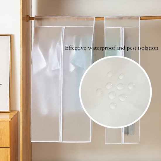 2-Stuks Stofkap voor Kleding Frosted Driedimensionale Stofkap Opbergtas extra groot 60*50*120 CM( 2 Stuks)