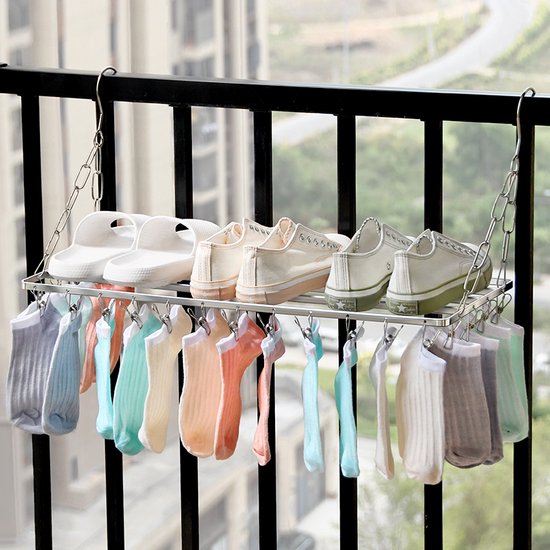 Merkloos Hangend RVS Droogrek 60cm 20 knijpers