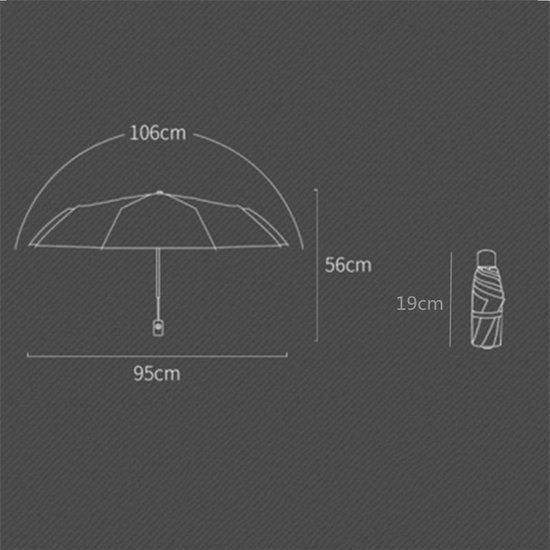 TDR -Opvouwbare Paraplu -Windproof- zonnescherm UV-SPF 50+compact en draagbaar-  Extra sterk   -haze blue