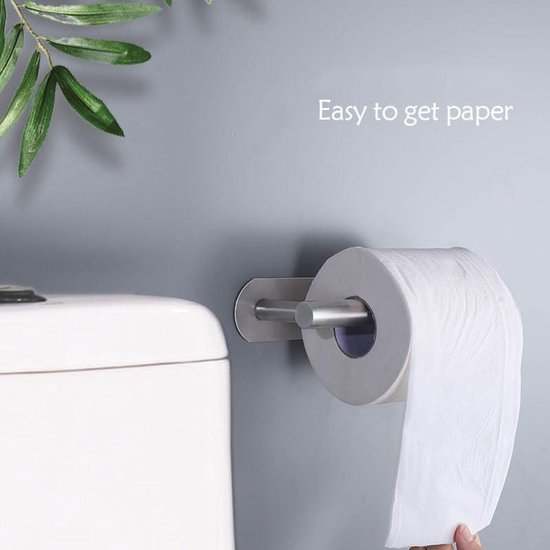 Toiletrolhouder RVS Zelfklevend - Geen Boren - Zilver