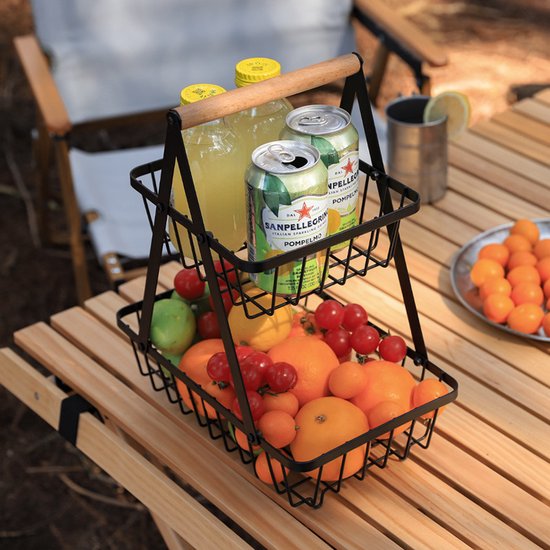 2-laagse Fruitschaal – Ruimtebesparend Modern Design voor Ke
