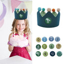 verjaardagskroon-koninklijke kroonvorm met leeftijd naar keuze van 1-9 jaar-Comfortabel Katoen - Elegant Design - Ultiem Comfort- aquamarijnblauw