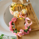 LED Bloemenkrans Hoofdband met 20 Warmwitte Lampen - Roze