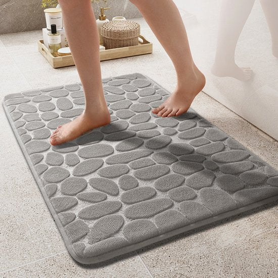 hoogwaardige badkamermat - Luxe Comfort en Veiligheid in één-Uitzonderlijke Waterabsorptie- 50*80cm- lichtgrijs