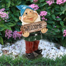 Magisch Welkomstbord met Kabouterbeeldje - Tuindecoratie 10x