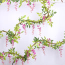 2stuks Gesimuleerde wisteria rank- kunstplanten slinger-Decoratieve plant voor diverse toepassingen-180cm- paars rood