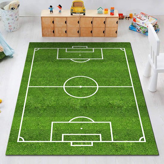 Laagpolig Voetbalveld Speelkleed 163x80cm voor Kinderen