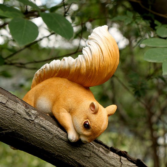 Gesimuleerde Eekhoorn Tuindecoratie - Hars 6.5*14*15cm