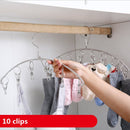 3x RVS Sokkenrek en Ondergoed Droger met 10 knijpers