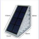 2 stuks Solar trapverlichting driehoek 13 LED warmlicht alu